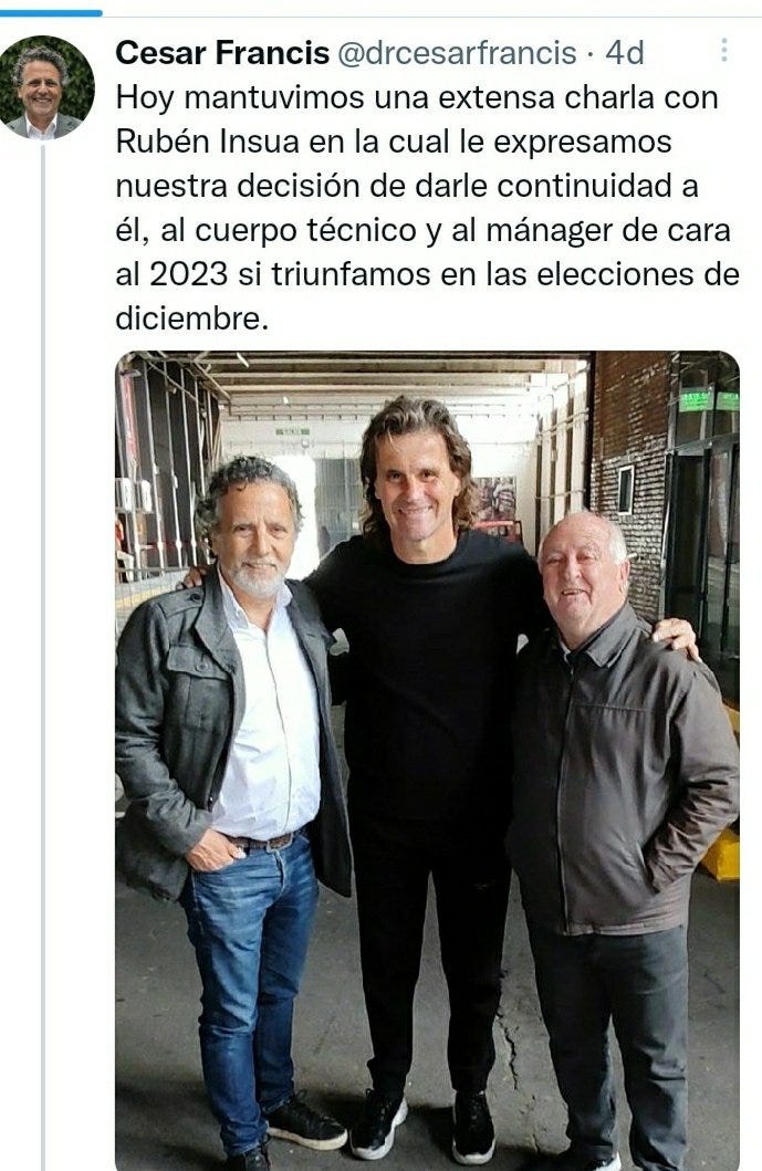 Fuente: Cuenta personal de Twitter de César Francis