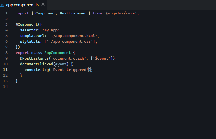 Angular: Finding Out the Component Where a Particular Event Occurred in the Application
