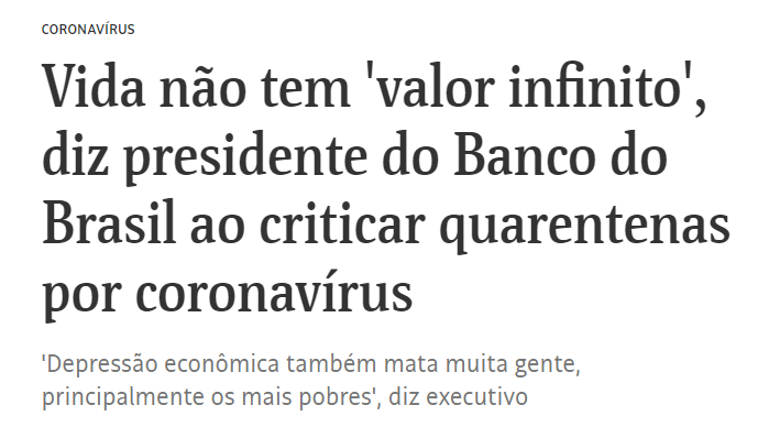 O valor infinito de uma vida humana, by Lucas Pereira Novaes