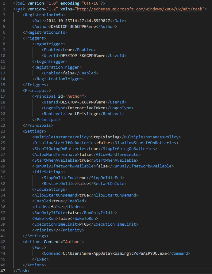 XML configuration