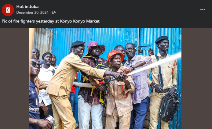 Screenshot of the photo posted by Hot in Juba on 20 December 2025