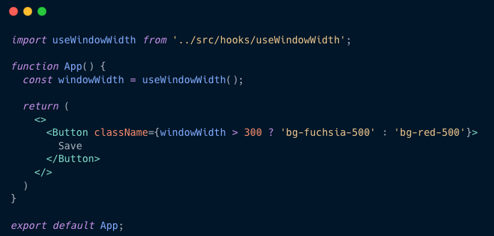 useWindowWidth used in another component