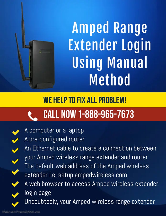 Amped wireless Range Extender Login Using Manual Method Amped