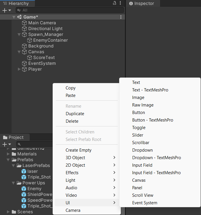 Building User Interface in Unity. User interfaced is very integrated ...
