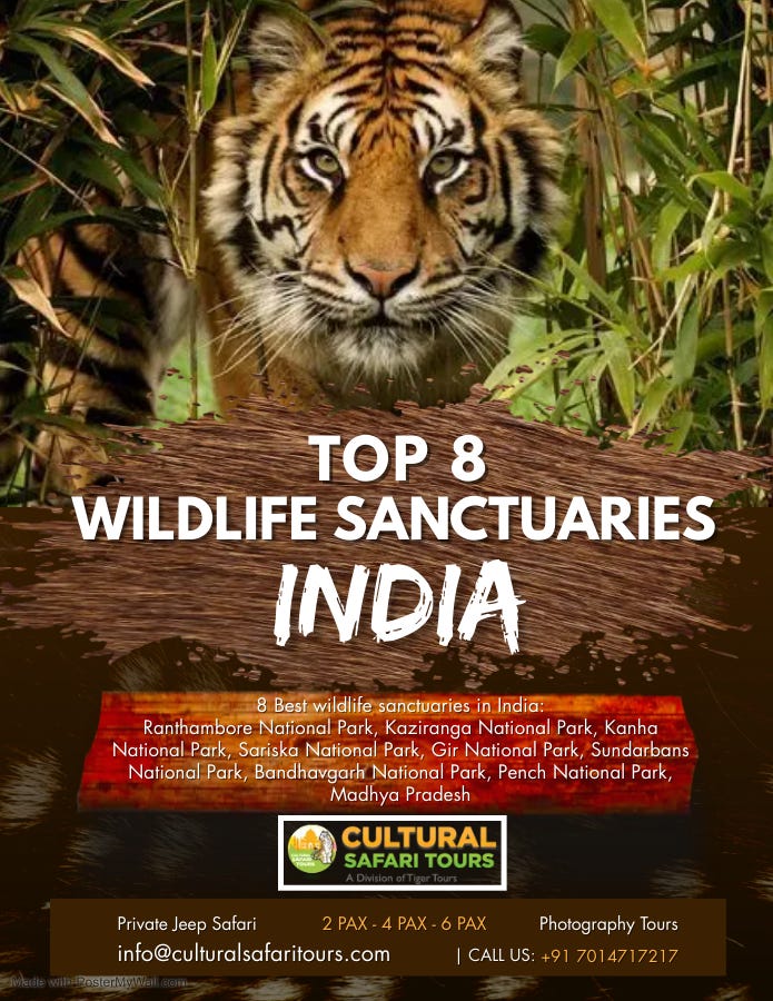 TOP 8 WILDLIFE SANCTUARIES IN INDIA, by Sudhir Sharma