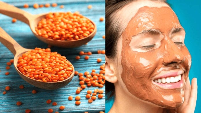 Masoor dal sale face pack