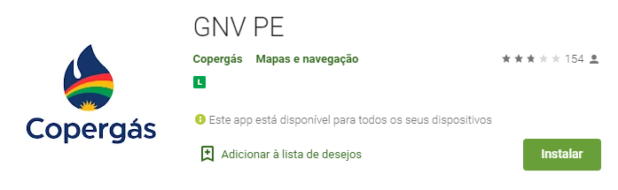 App Para Localizar Postos GNV (Fonte: Captura de Tela Play Store).