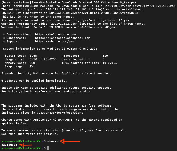 SSH access successful