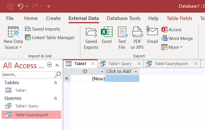 How to export something to Microsoft Access File in Microsoft Access ...