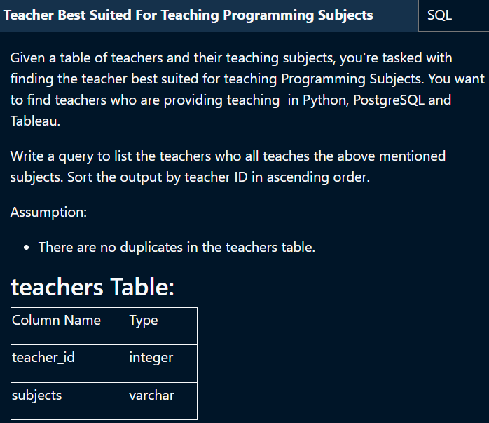 SQL Practise Question. Explanation: | by Sweety Nandal | Medium