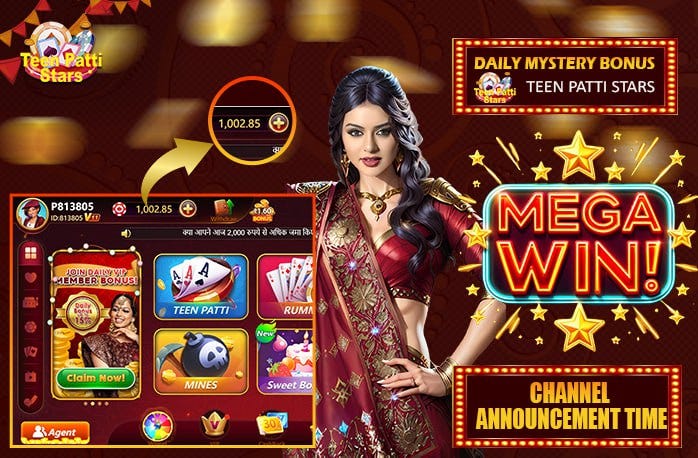 Daily Mystery Bonus from Teen Patti Stars, Top Online Casino App in India