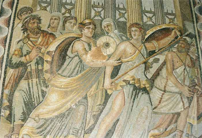 Zeugma, Akhilleus Mozaği — Akhilleus’un kadın olmadığı ortaya çıktığı an