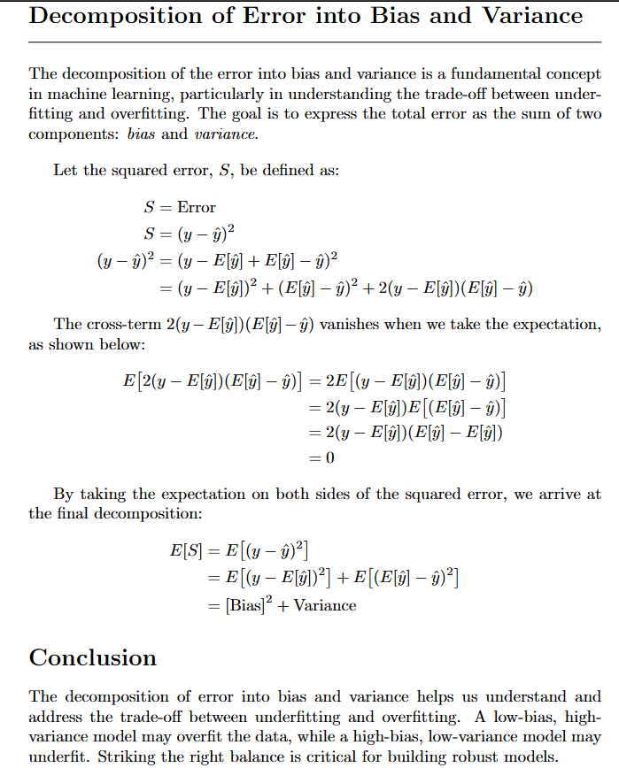 BIAS AND VARIANCE TRADEOFF