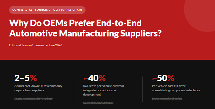 Why OEMs Are Choosing End-to-End Automotive Manufacturing Suppliers