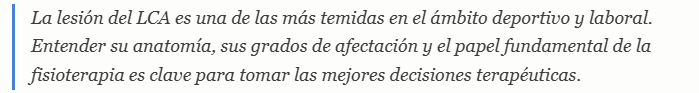 Rotura de Ligamento Cruzado Anterior: Guía Clínica Completa