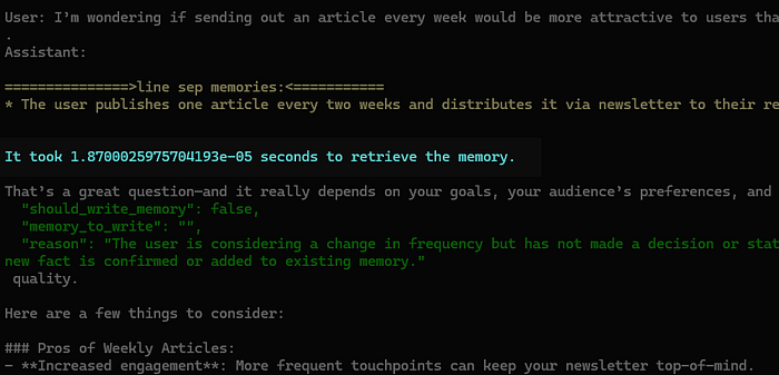 The memory retrieval step basically doesn’t take any time at all, so how did I pull that off?