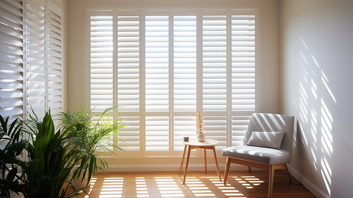 White wood shutters