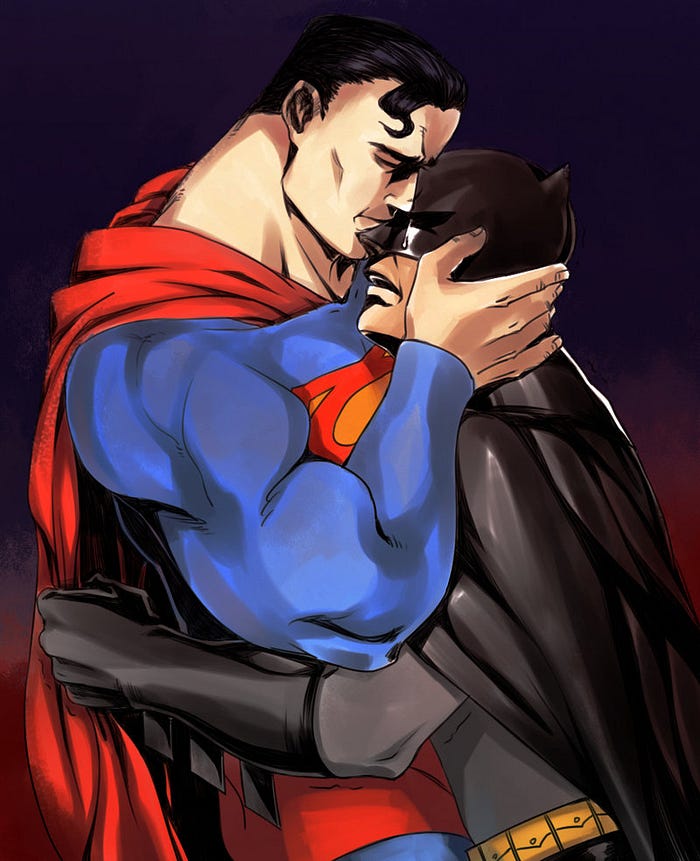 Arriba 92+ imagen batman and superman kissing