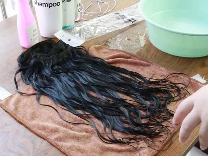 Air dry weave hair if possible