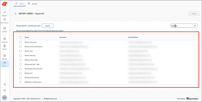 Import Users Page