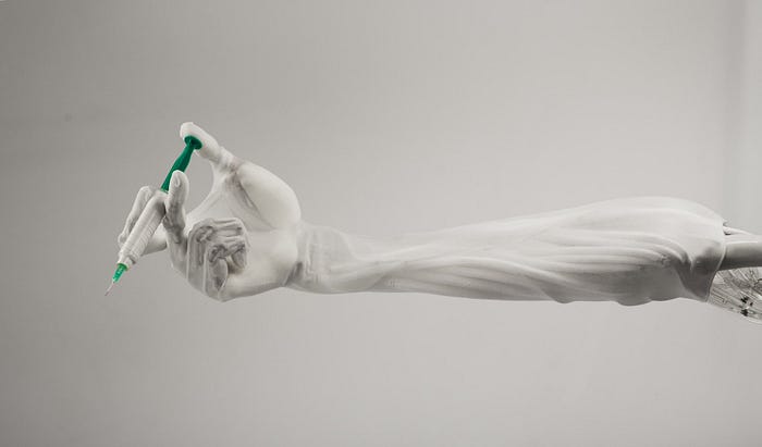 clone hand giving injection