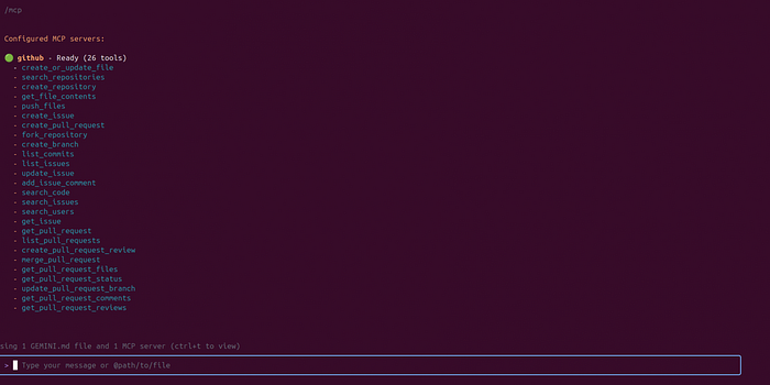 MCP in Google Gemini CLI