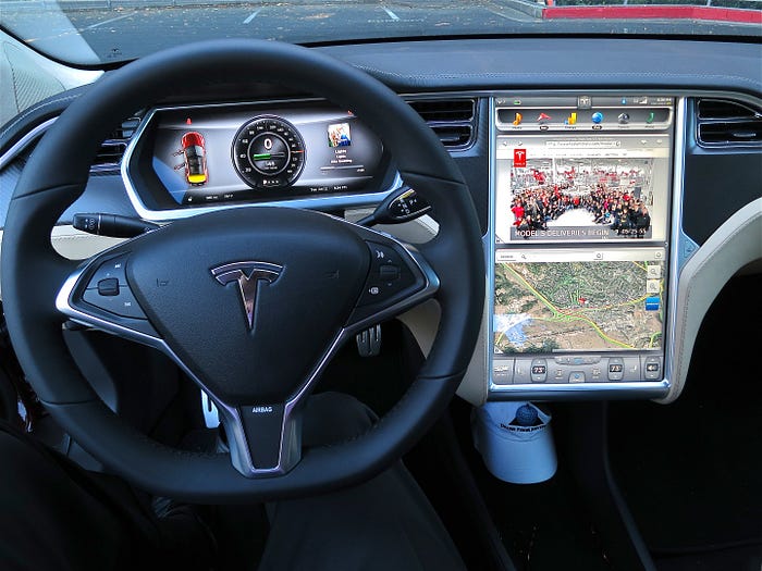 Production dashboard of the Tesla model S, 2012