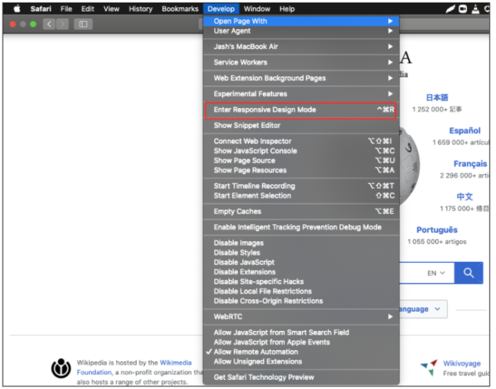 How to Use Safari DevTools to View Mobile Versions of Web Pages | by Jash  Unadkat | Medium