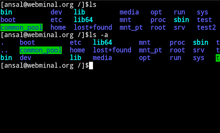 hidden files and folders