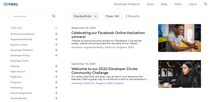 Facebook Developer Circles Community Challenge