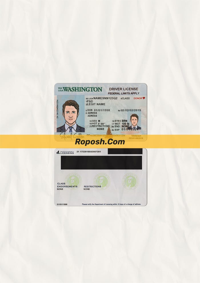 Washington driver license psd template new - roposhcom - Medium
