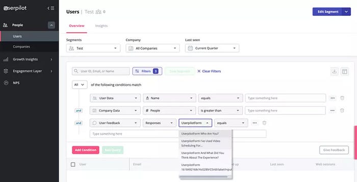 Segmentation in Userpilot Behavioral Marketing Automation 