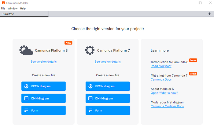 Screenshot of Camunda modeler