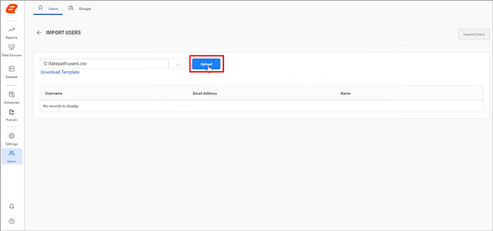 Upload a CSV File