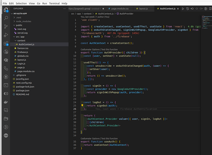 Create Authentication Context