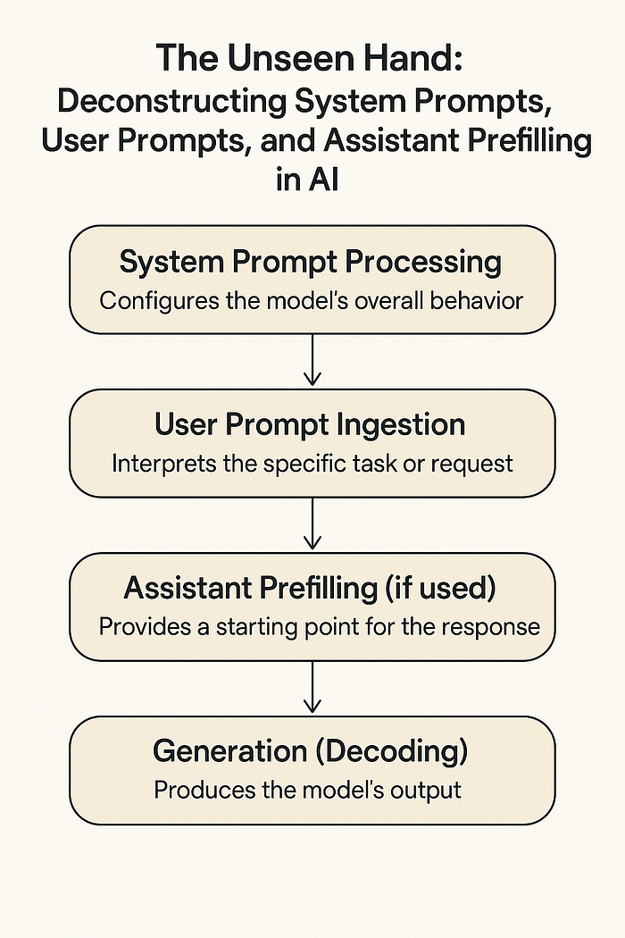 The Unseen Hand: Deconstructing System Prompts, User Prompts, and Assistant Prefilling in AI