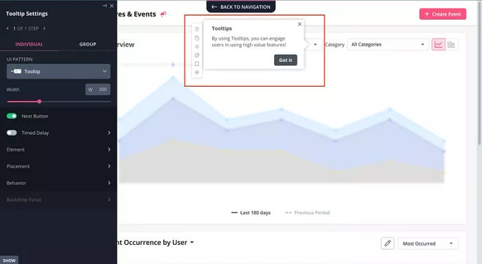 A tooltip in Userpilot