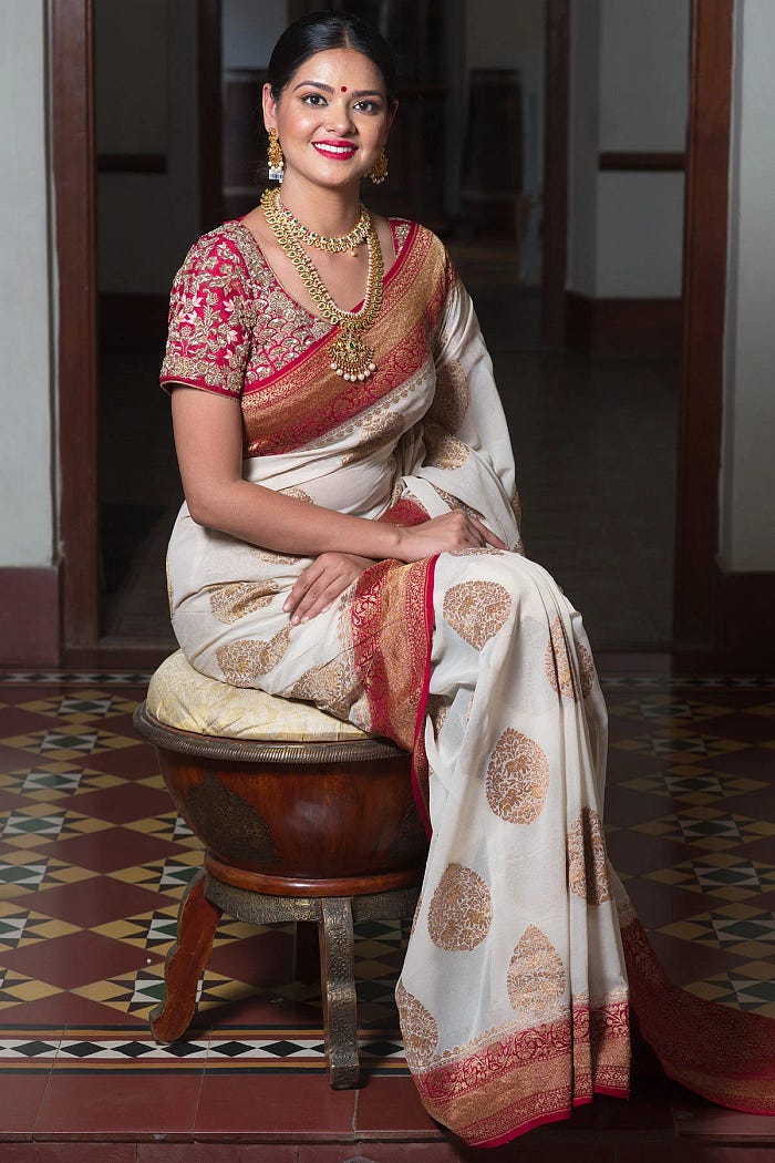Off-White Zari Woven Banarasi Georgette Saree | saree | saree for women | saree | half saree | saree red | saree designs | saree for farewell | saree for wedding | saree online | saree collection | saree dress | saree for women party wear | saree new collection | saree engagement | saree for women wedding | saree traditional | saree style | saree online shopping | saree colours | saree silk | saree dress for women | saree look for wedding |