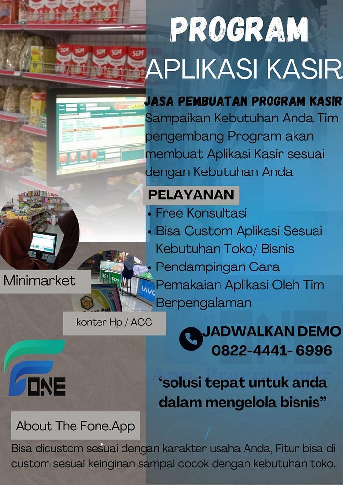Aplikasi Kasir Toko Kelontong dari Fone.App yang mempermudah Anda dalam mengelola bisnis.