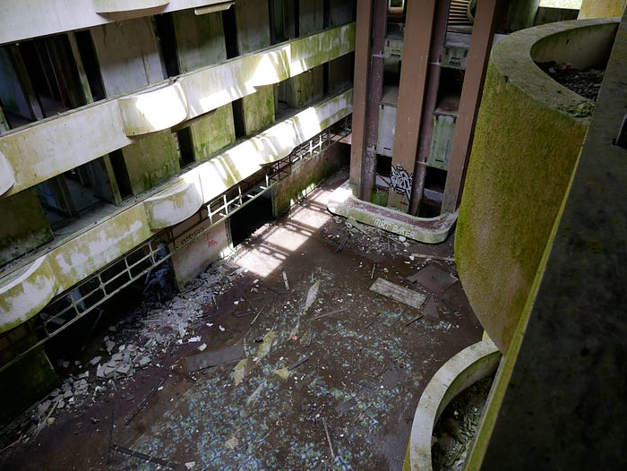 Stock photo of a decaying building