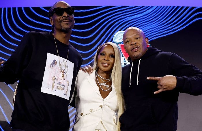 Super Bowl 2022 Playlist: Listen To Dr. Dre, Eminem, Snoop Dogg, Mary J.  Blige, Kendrick Lamar & More Before The Big Game