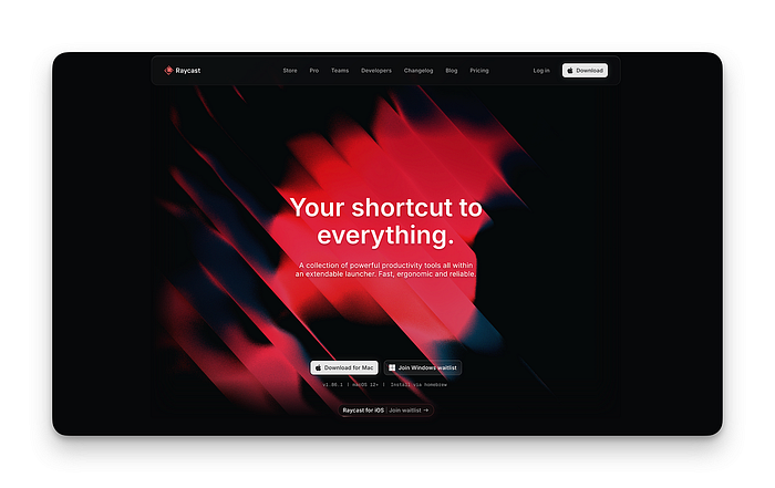 raycast main page