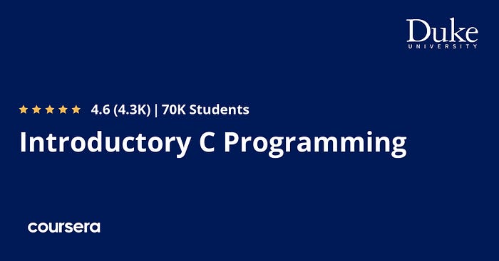 best free C programming course on Coursera