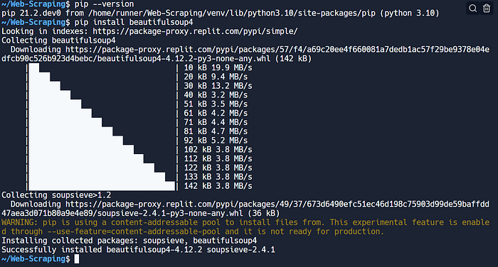 Install BeautifulSoup