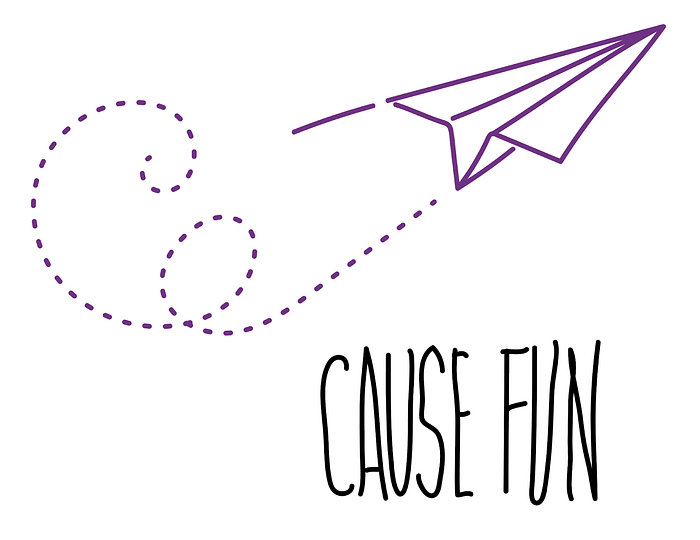 A purple paper airplane flies through the air in loop de loops. One of our 7 cultural tenets at Territory: "Causing Fun"