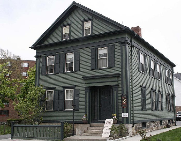 Other tourist attractions in Fall River include three historic homes, one of which is the Lizzie Borden house shown above. Photo by David B. King on wikimedia.org.