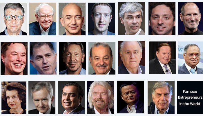 Famous And Successful Entrepreneurs Top 20 Famous Entrepreneurs in the World and their Business | by Mira