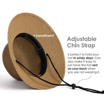 FURTALK Womens Sun Straw Hat Wide Brim UPF 50 Summer Hat Foldable Roll