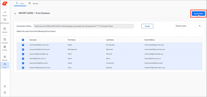 Select the Users in the List