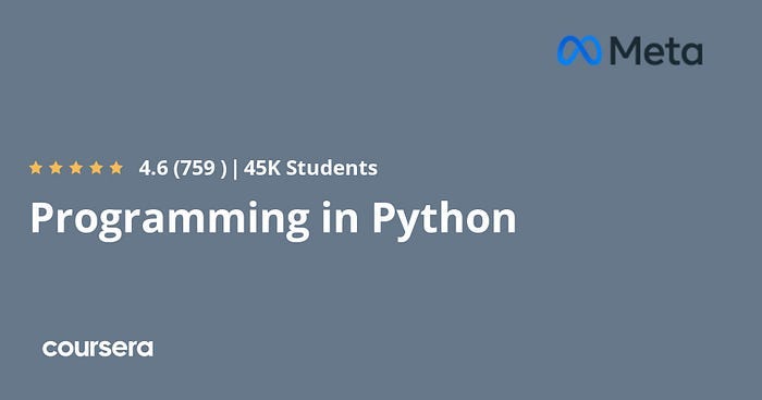 free Coursera course to learn Python